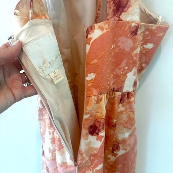 Anthropologie McGinn Lindsey Halter Tulle Dress in Peach Rose - Picture 10 of 13